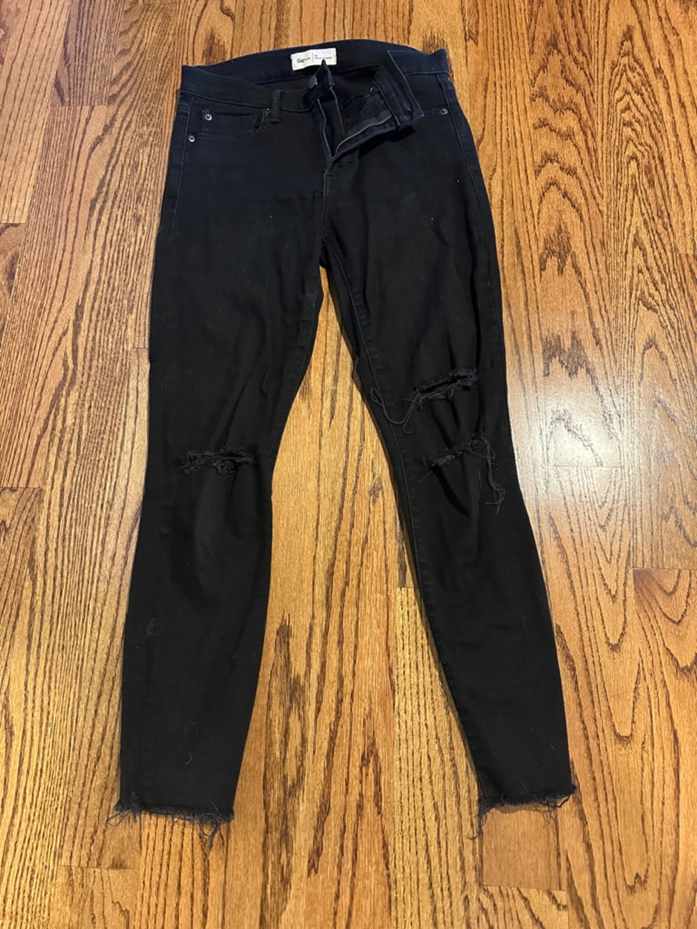 Black Distressed stretch women's gap Jean